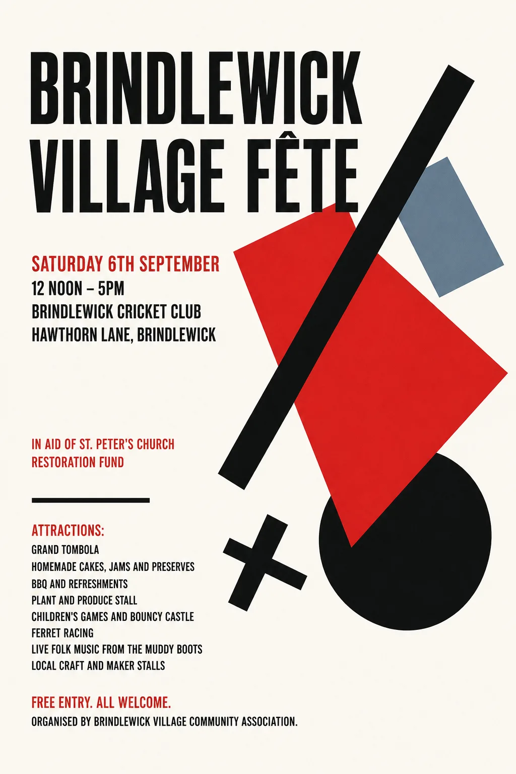 Suprematism fete poster, original bitmap