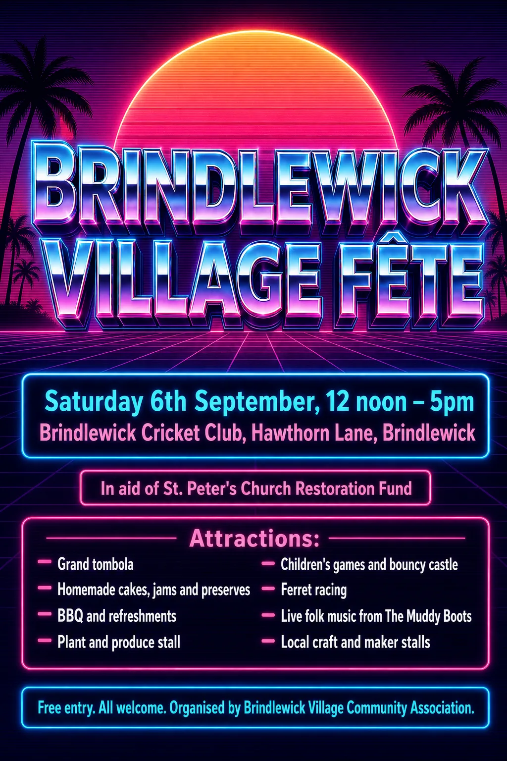 Synthwave / Retrowave fete poster, original bitmap