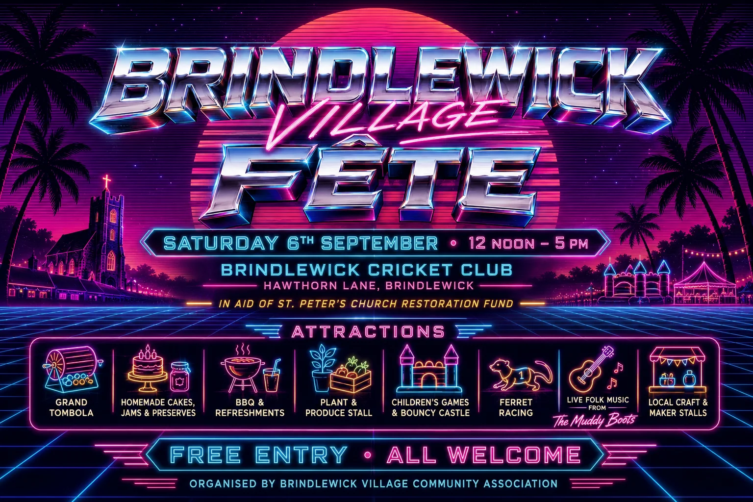 Synthwave / Retrowave — fête poster example