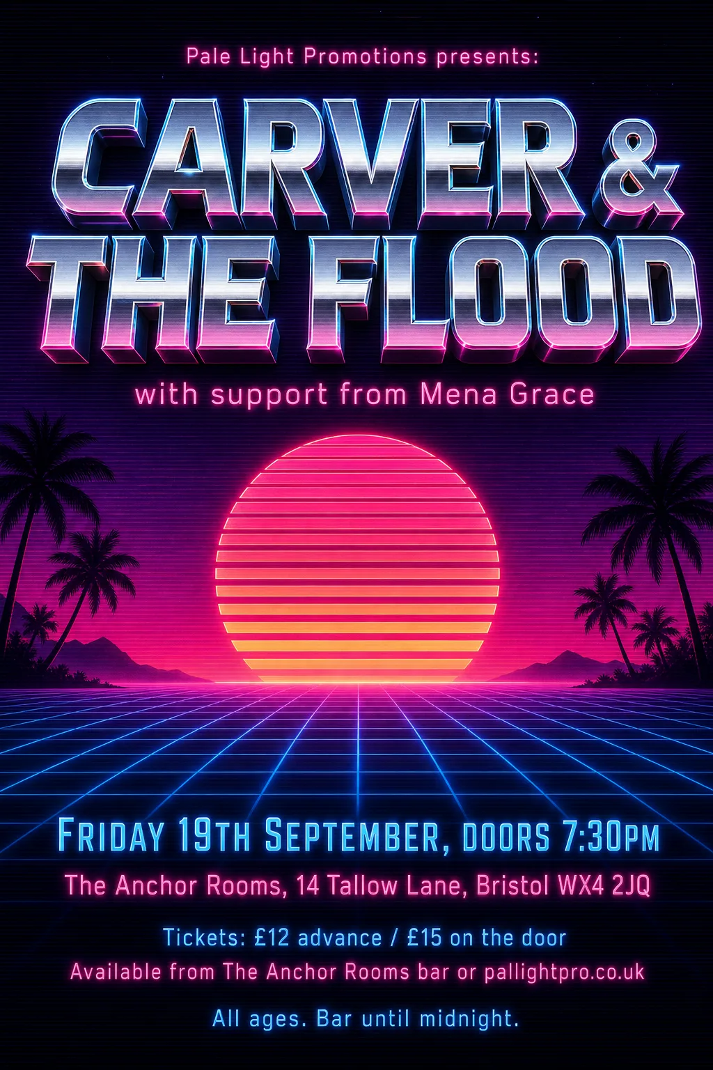Synthwave / Retrowave gig poster, original bitmap