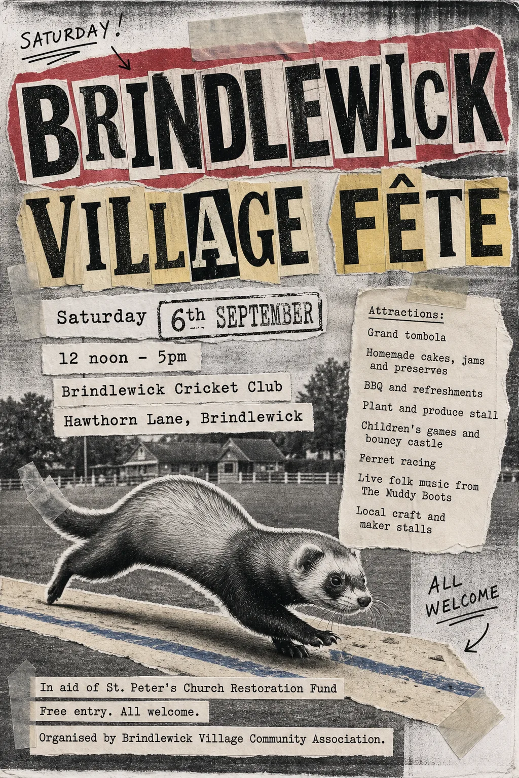 Zine Cut-and-Paste fete poster, original bitmap