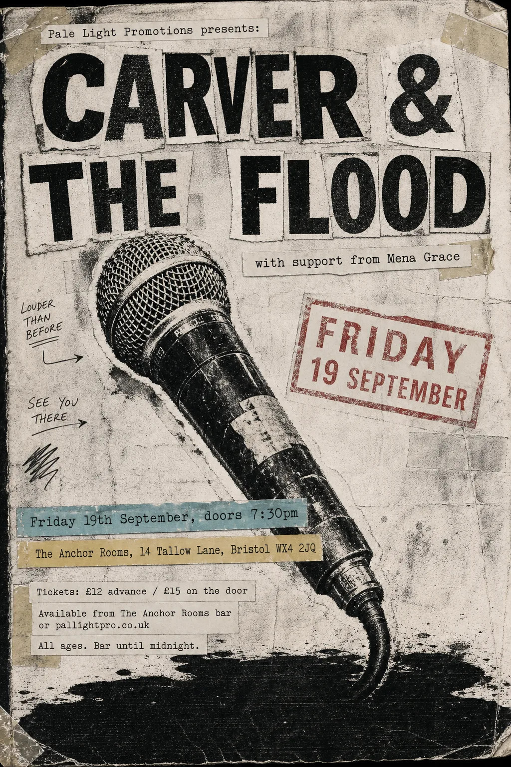 Zine Cut-and-Paste gig poster, original bitmap