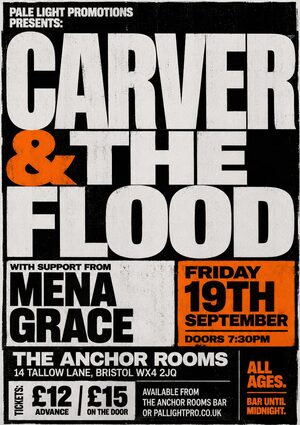 Brutalist Graphic Design gig poster example