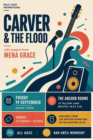 Contemporary Flat Illustration gig poster example