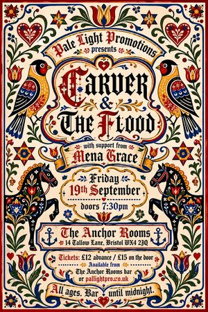 Pennsylvania Dutch / Fraktur gig poster example