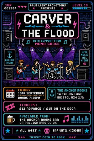 Pixel Art gig poster example
