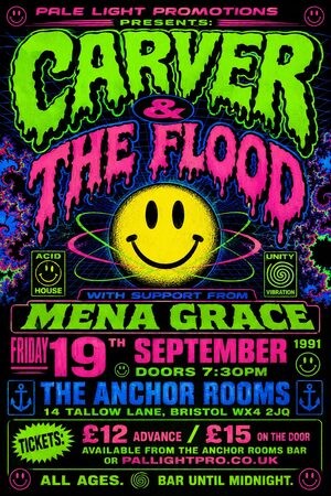 90s Rave / Acid Graphics gig poster example