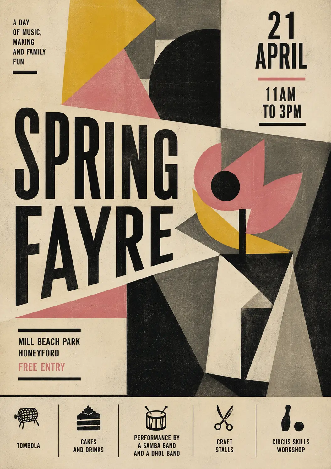 1940s cubist exhibition poster